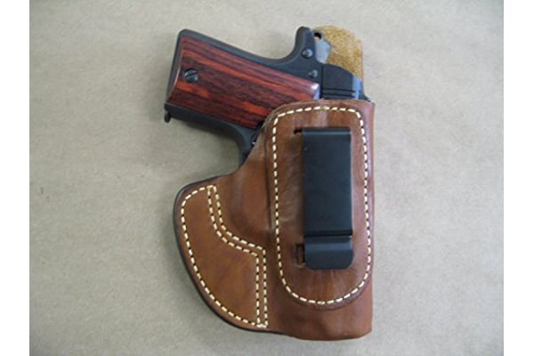 Azula IWB Leather Concealed Carry Holster for Springfield Hellcat PRO Pistol with Red Dot Sight (TAN, RH)