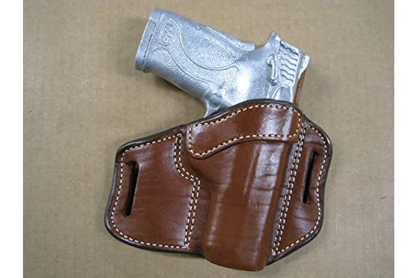 Azula OWB Leather 2 Slot Molded Pancake Belt Holster for Ruger LCP II, MAX .380 / .22 Pistol Black RH