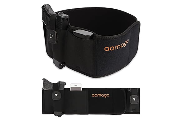 Belly Band Holster for Concealed Carry-Gun Fits Glock, Smith Wesson, Taurus, Ruger, and More-Breathable Neoprene Waistband by Aomago