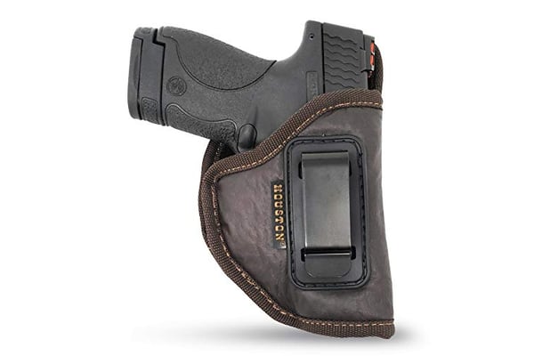 Houston Brown IWB Gun Holster - ECO Leather Concealed Carry Soft Material | Fits Glock 26/27/33, M&P Shield, Taurus 709, Taurus Pro C, Walther P22, Beretta Nano, SCCY Sky, Rug LC9 (Right)