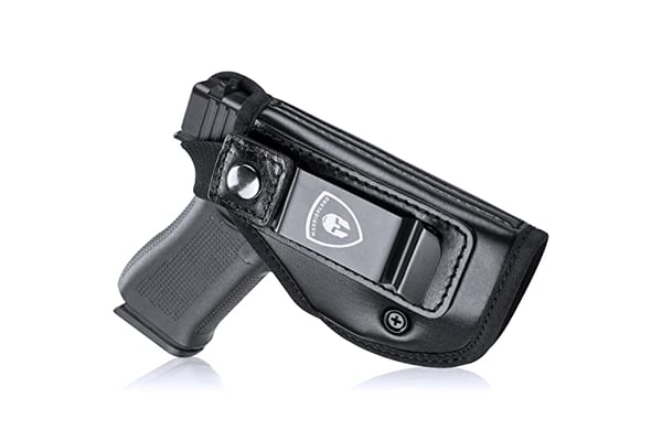 IWB ECO Leather Holster Fit: Most Subcompact/Pocket Size Pistol-Glock 43/43X - S&W M&P Shield - Sig P365/P365XL - Springfield Hellcat/XDS - Ruger LC9/EC9S - SCCY, Plus Similar Sized Pistol, Right Hand