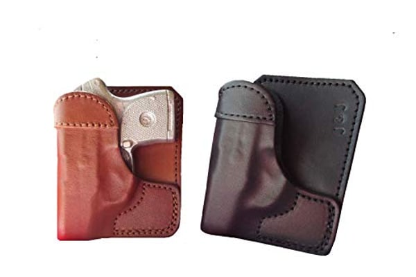 J&J Custom Fit SEECAMP LWS32 LWS380 (Right Hand) Wallet Style Premium Leather Back/Cargo Pocket Holster