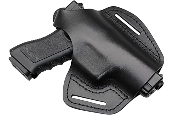 MAYMOC Leather Holster 2 Slot OWB Compatible for Glock 17 19 22 26 32 33 / S&W M&P Shield/Springfield XD & XDS/Plus All Similar Sized Handguns
