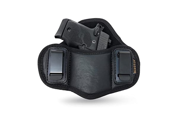 Tactical Pancake Gun Holster Houston - ECO Leather Concealed Carry Soft Material | Suede Interior for Protection | IWB | Right Hand