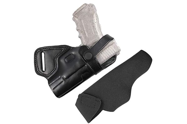 YT HOBBY Real Handmade Leather Small of Back Gun Holster with Retention Strap